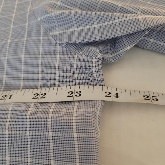 Ermenegildo Zegna Shirt Mens 17 43 Blue White Plaid Regular Fit Business Career - Picture 13 of 16